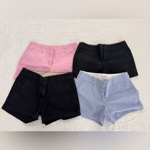 Set of Four Black(2), Pink, and Blue Shorts